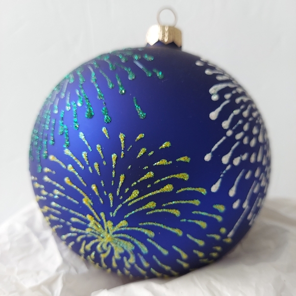 Komozja Blue Ball Glass Christmas Ornament - Picture 3 of 8